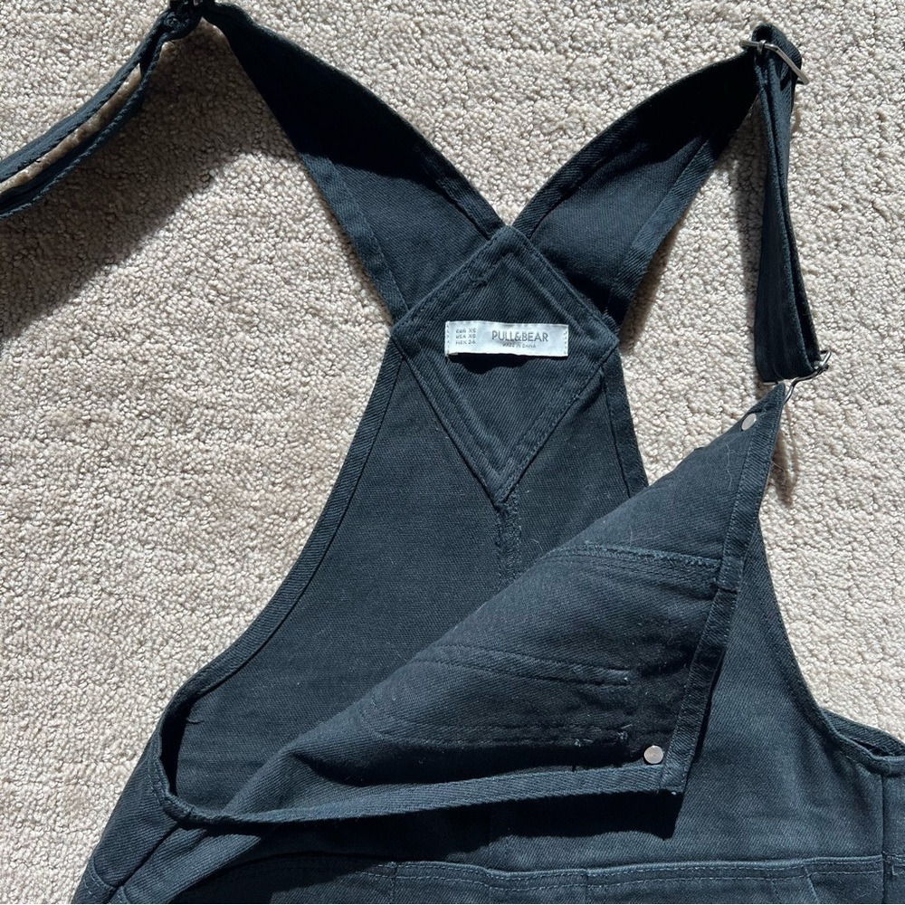 Pull&Bear Black Denim Overall Dress - Picture 3 of 14